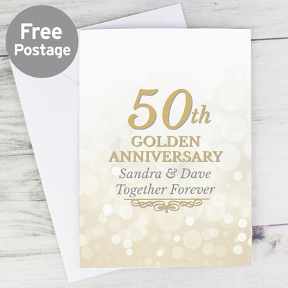 Personalised 50th Golden Anniversary Card from Heartfelt Gifts