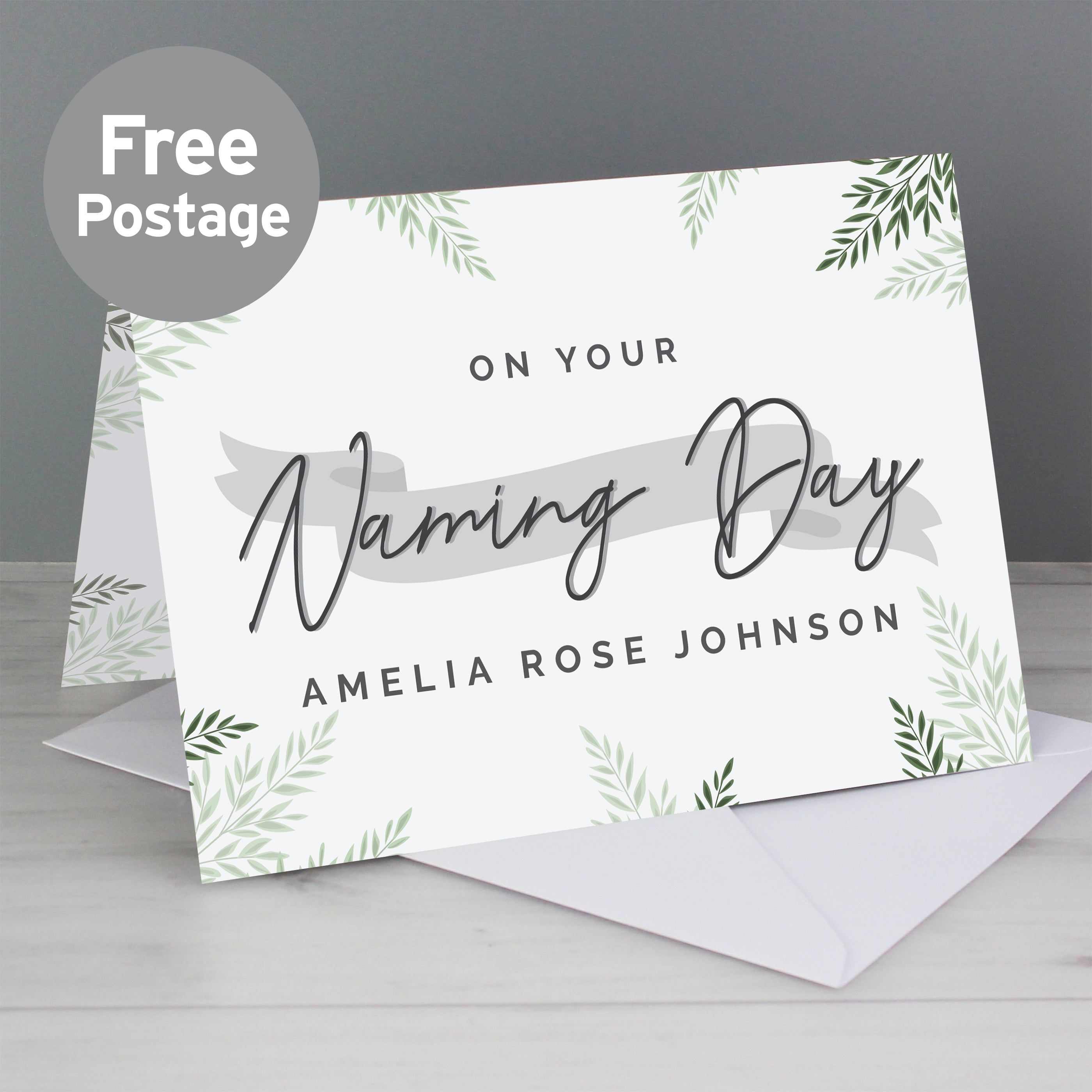 Personalised Naming Day Card from Heartfelt Gifts