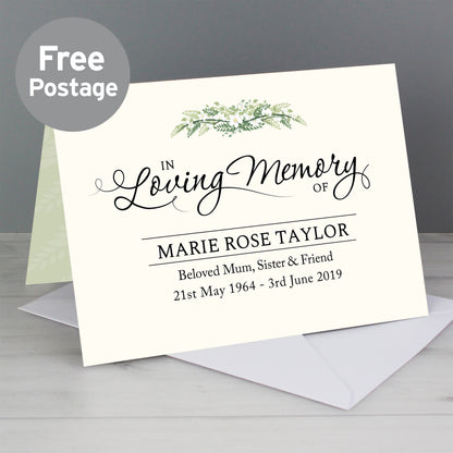 Personalised In Loving Memory Card from Heartfelt Gifts