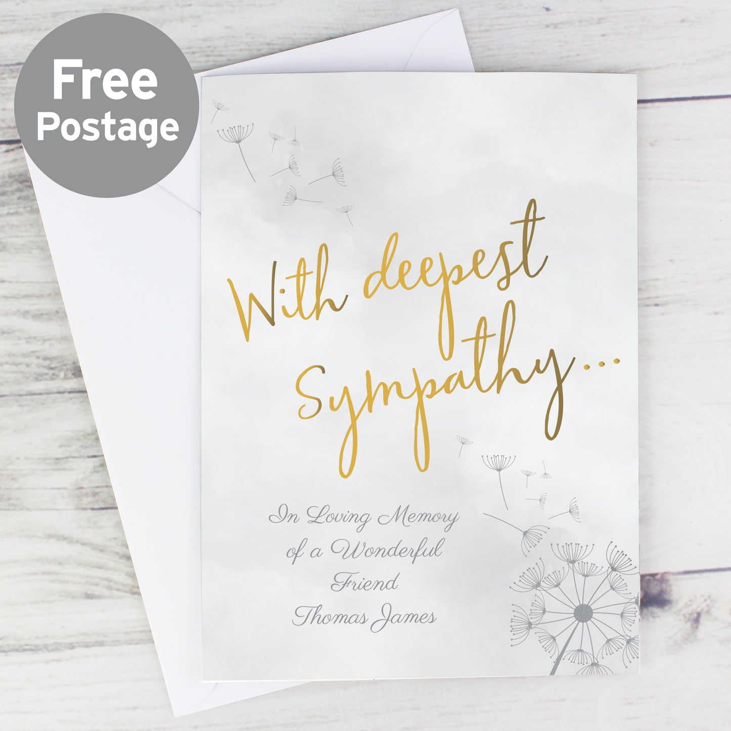 Personalised Deepest Sympathy Card from Heartfelt Gifts