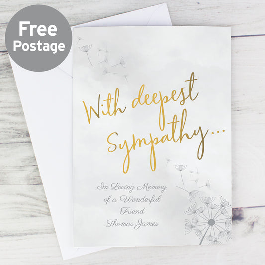 Personalised Deepest Sympathy Card from Heartfelt Gifts