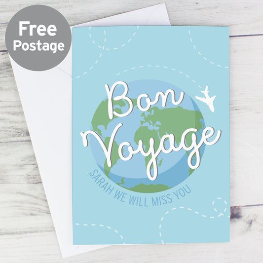 Personalised Bon Voyage Card from Heartfelt Gifts