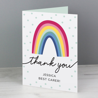 Personalised Rainbow Thank You Card from Heartfelt Gifts