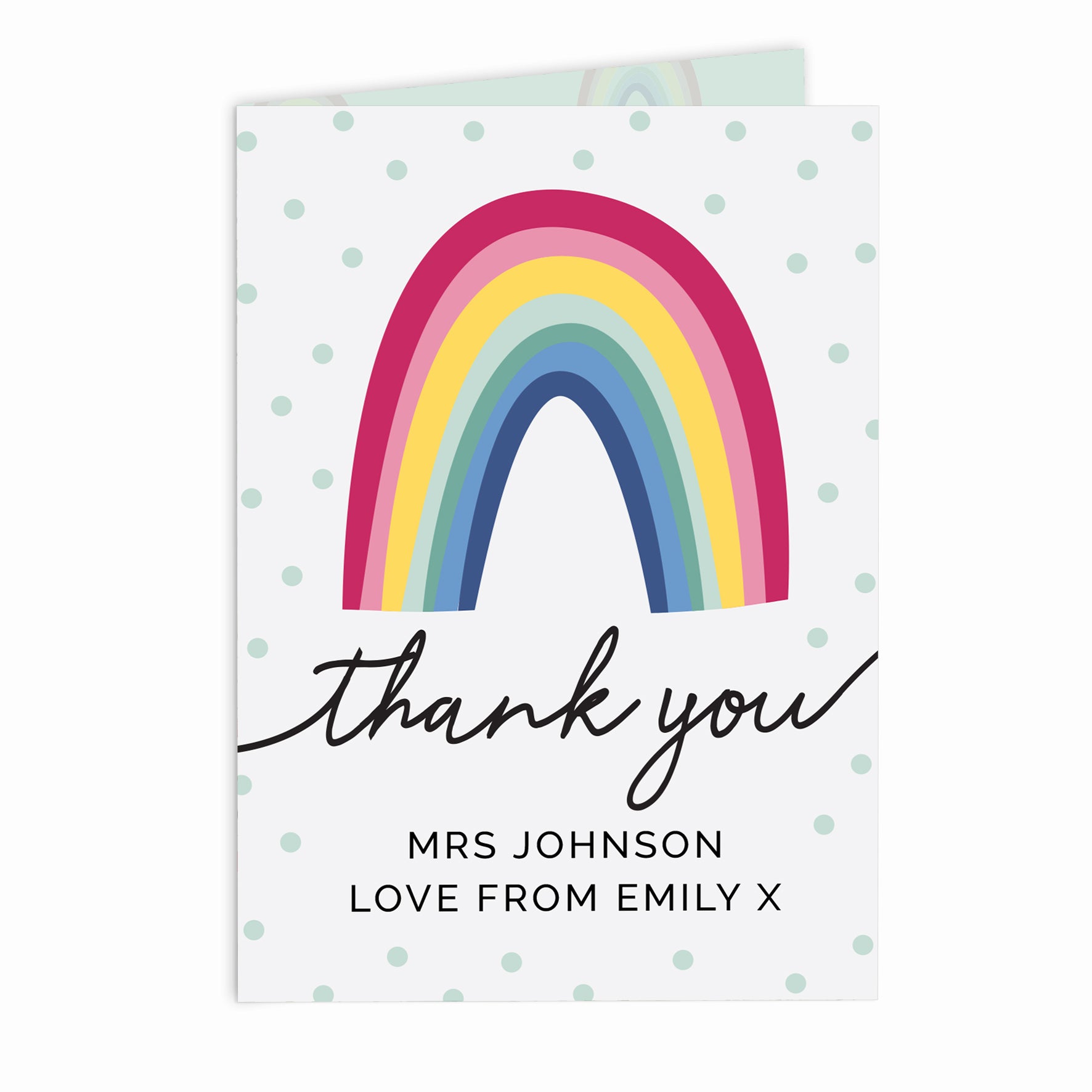 Personalised Rainbow Thank You Card - image 2