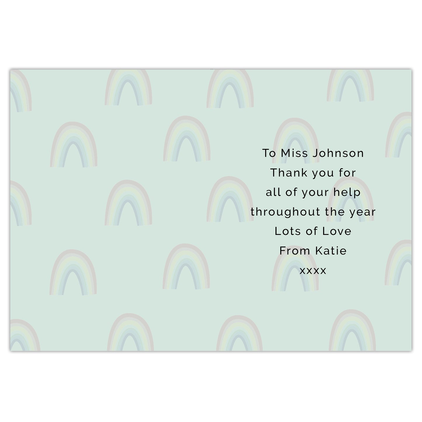 Personalised Rainbow Thank You Card - image 3