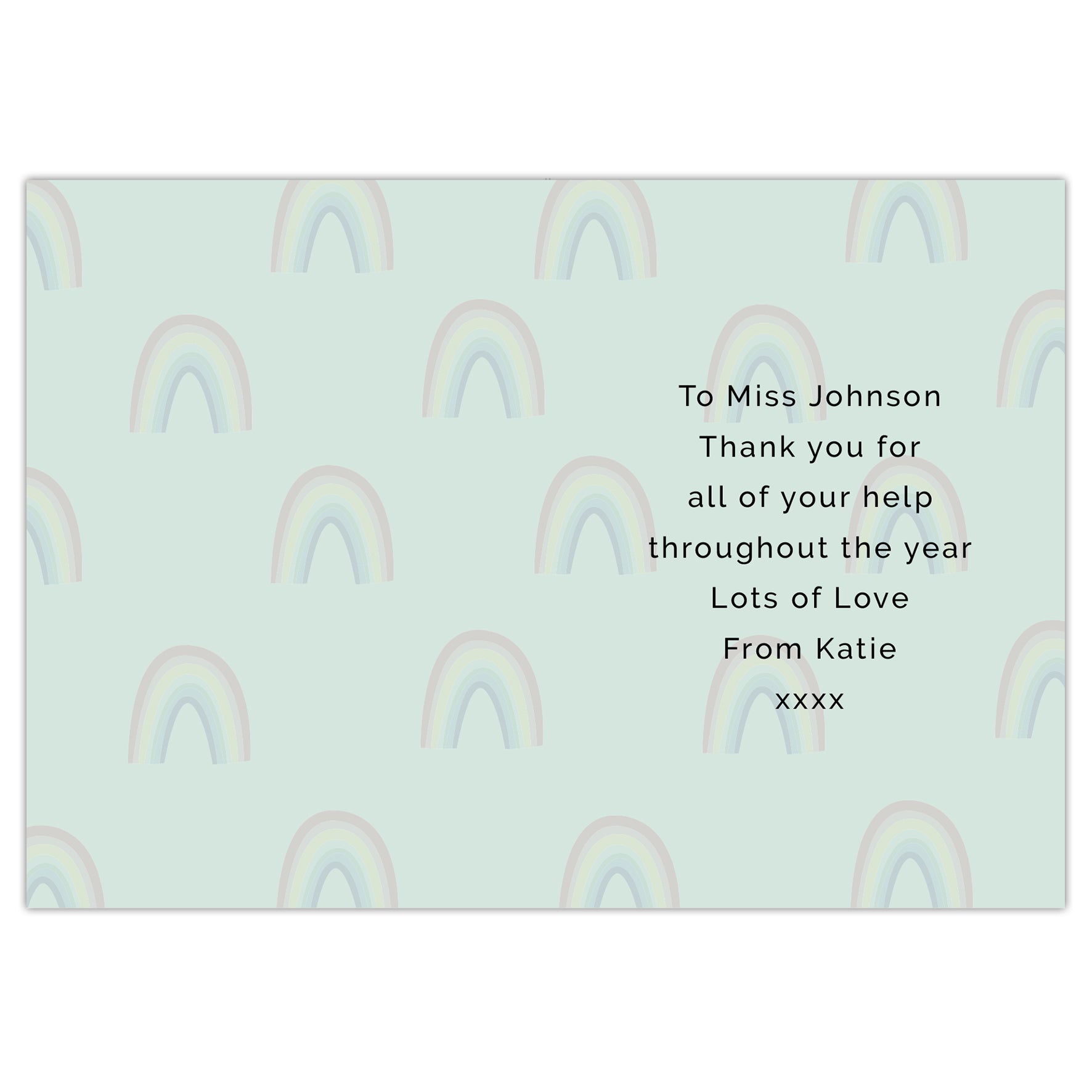 Personalised Rainbow Thank You Card - image 3