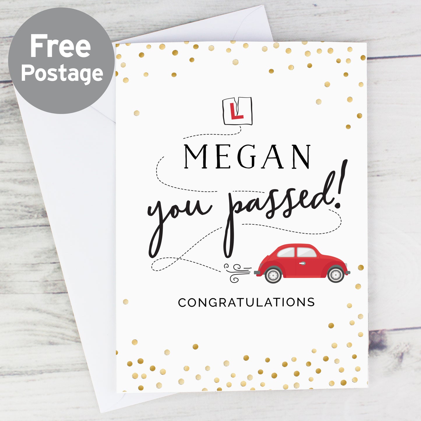 Personalised Passed Driving Test Card from Heartfelt Gifts