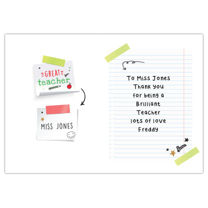 Personalised Thank You Teacher Card - image 3