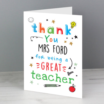 Personalised Thank You Teacher Card - image 4