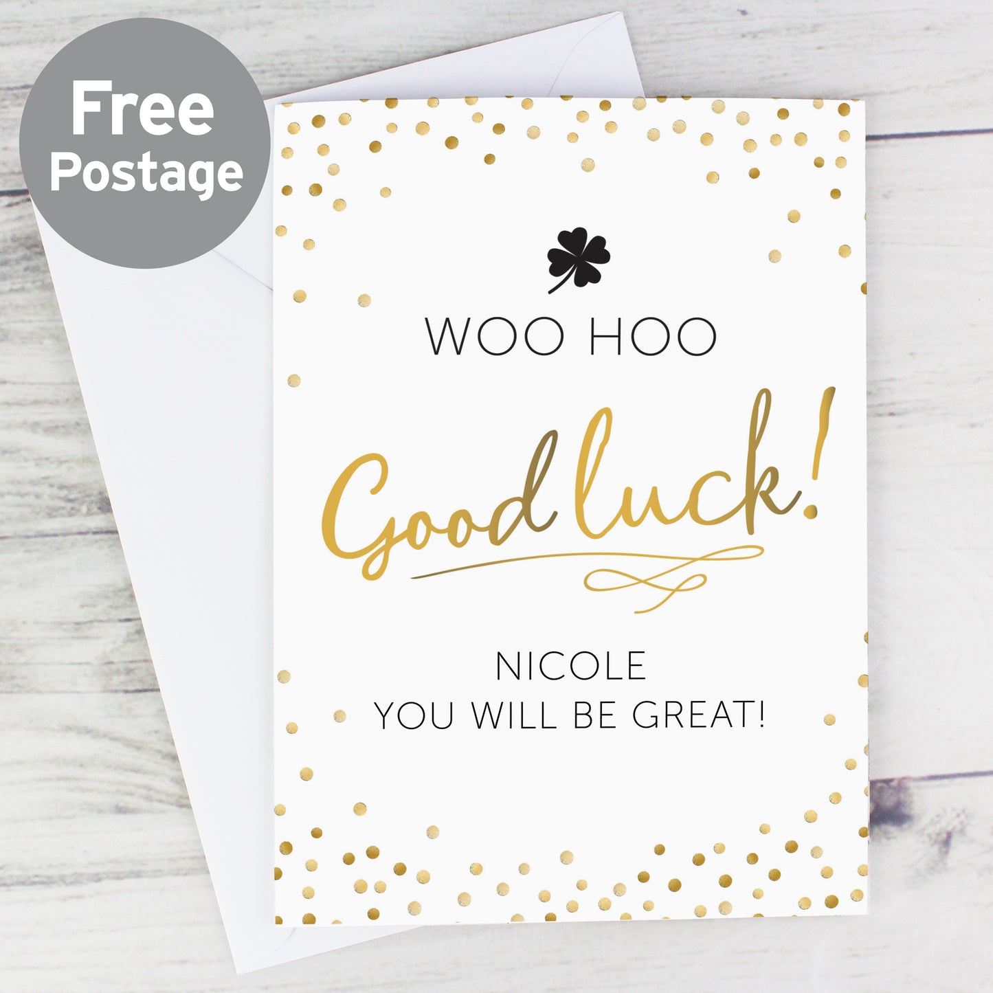 Personalised Good Luck Card from Heartfelt Gifts
