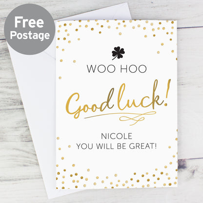 Personalised Good Luck Card from Heartfelt Gifts