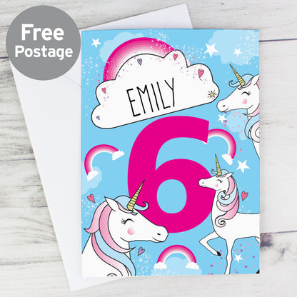 Personalised Unicorn Birthday Card from Heartfelt Gifts