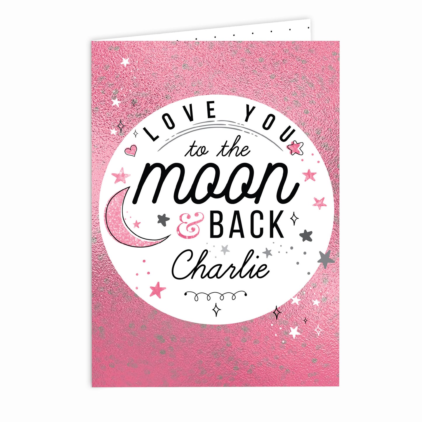 Personalised To The Moon & Back Pink Card - image 2