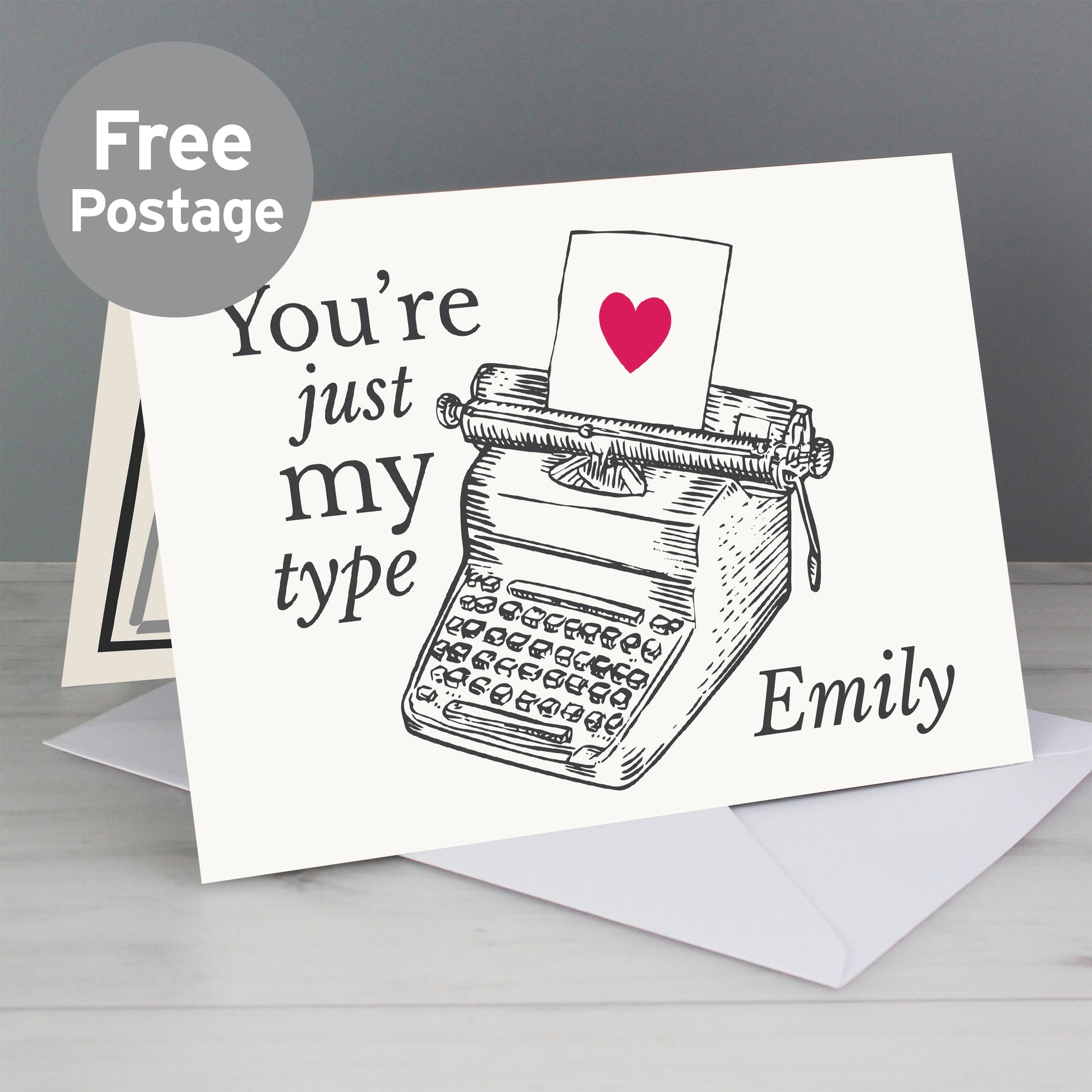 Personalised Just My Type Valentines Card from Heartfelt Gifts
