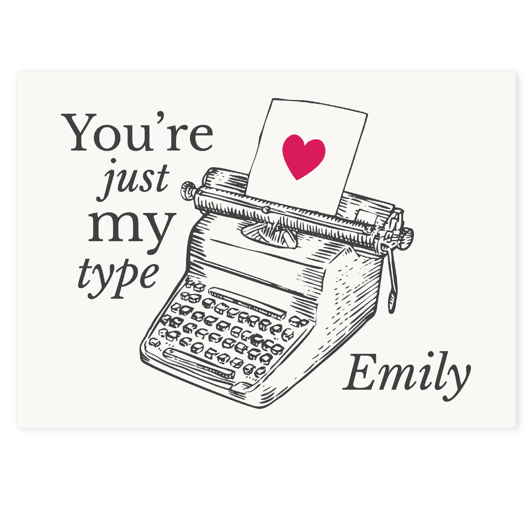 Personalised Just My Type Valentines Card - image 2