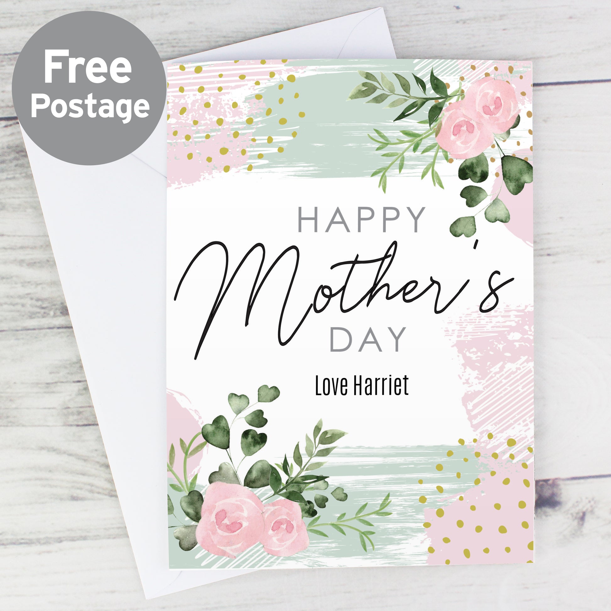 Personalised Happy Mothers Day Abstract Rose Card from Heartfelt Gifts