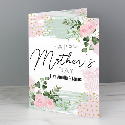 Personalised Happy Mothers Day Abstract Rose Card - image 3
