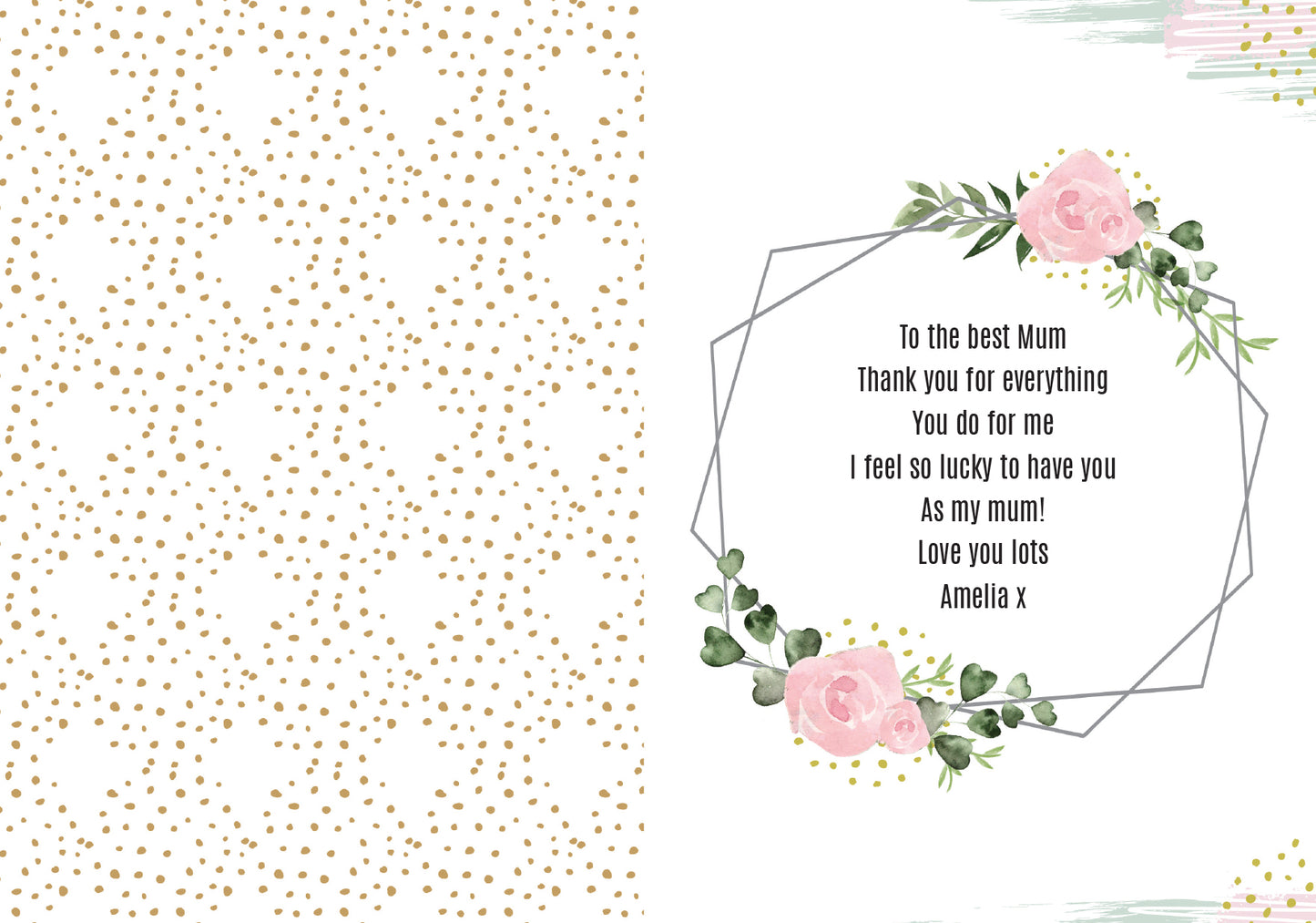 Personalised Happy Mothers Day Abstract Rose Card - image 4