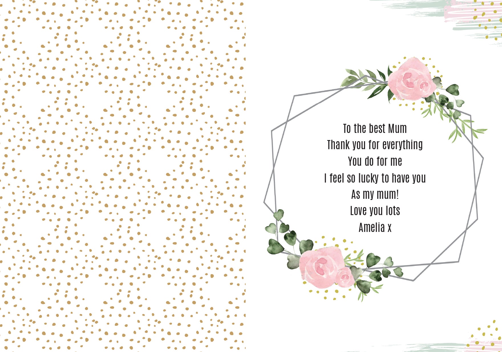 Personalised Happy Mothers Day Abstract Rose Card - image 4