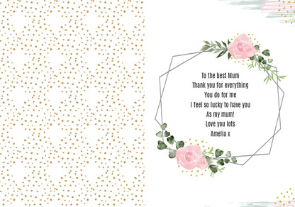 Personalised Happy Mothers Day Abstract Rose Card - image 4