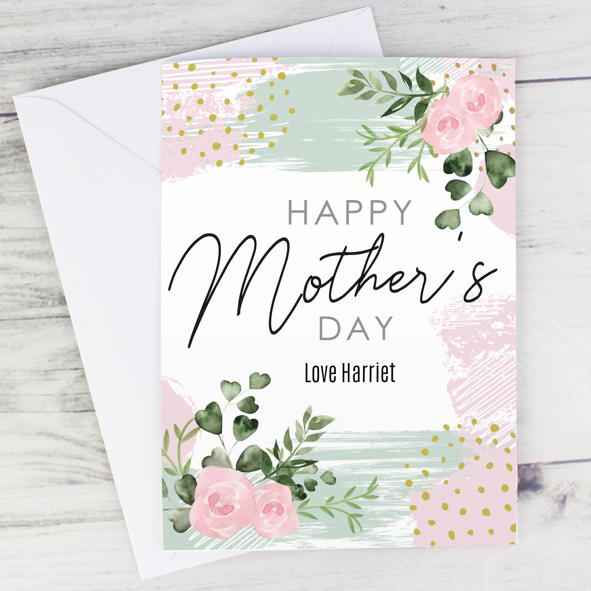 Personalised Happy Mothers Day Abstract Rose Card - image 5
