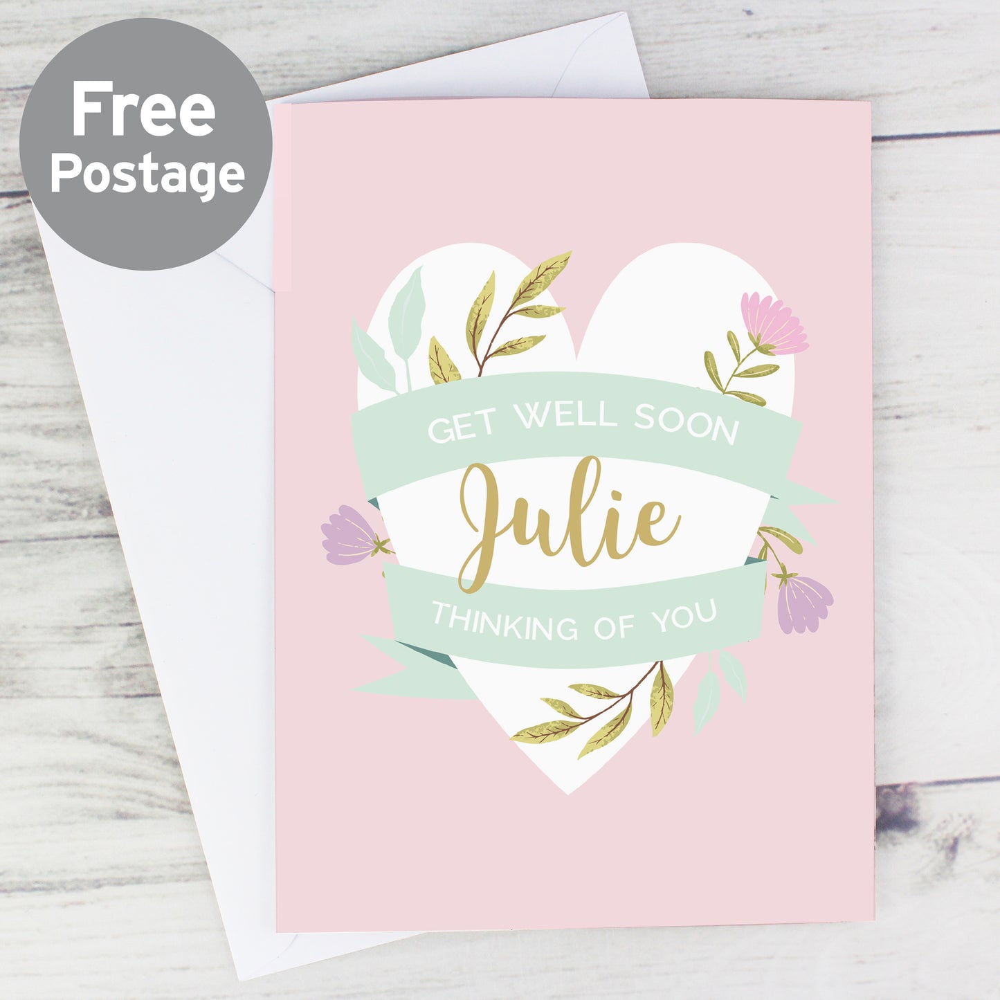 Personalised Floral Heart Card from Heartfelt Gifts