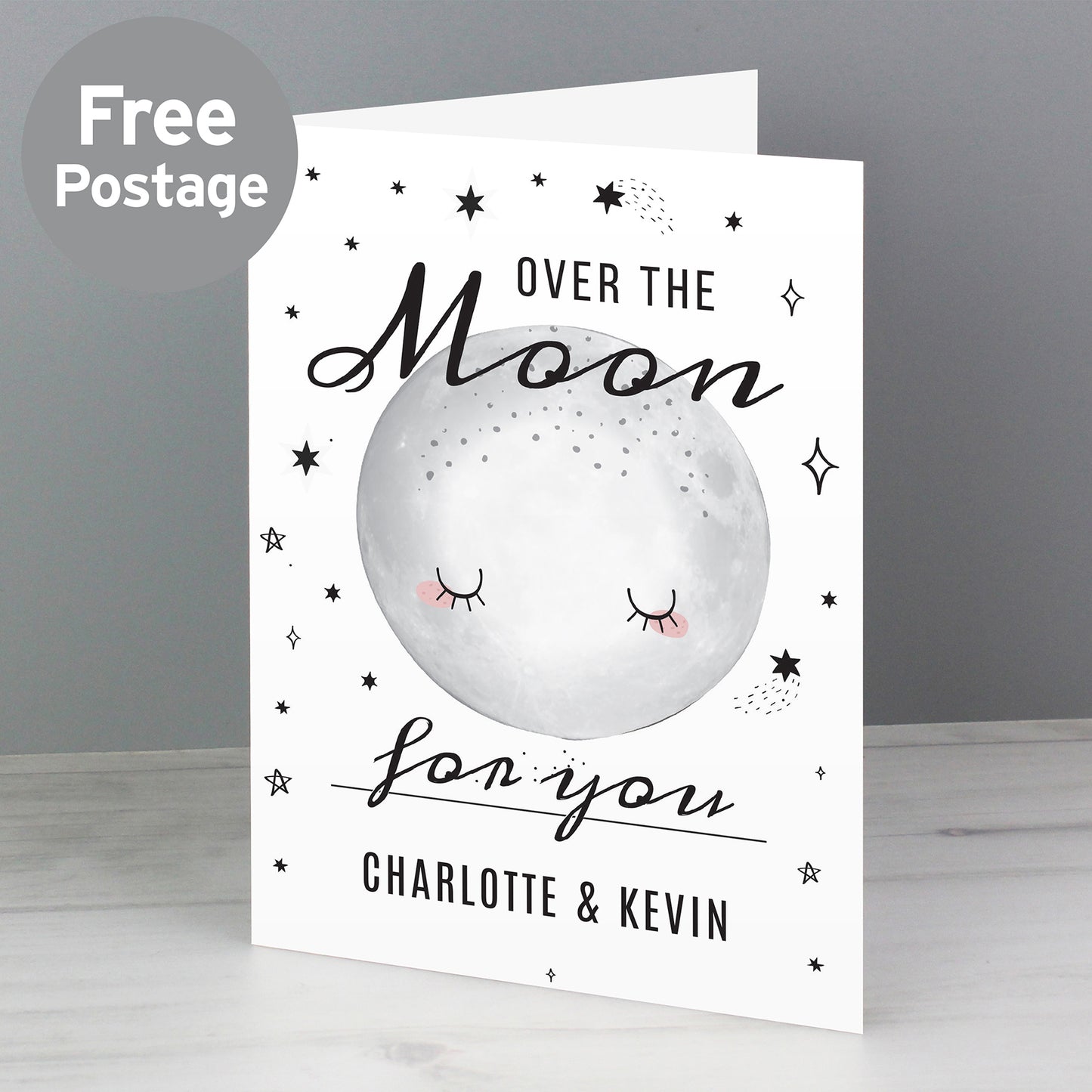 Personalised Over The Moon Card from Heartfelt Gifts