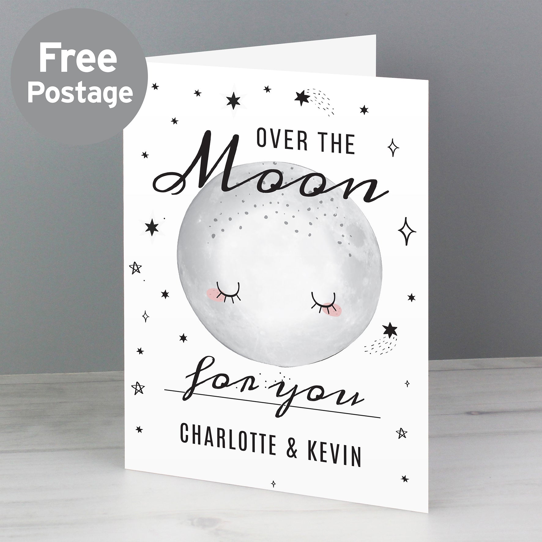 Personalised Over The Moon Card from Heartfelt Gifts