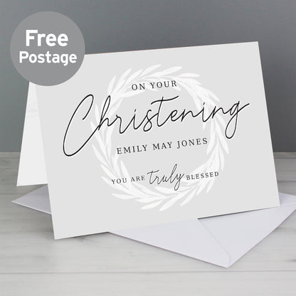 Personalised 'Truly Blessed' Christening Card from Heartfelt Gifts