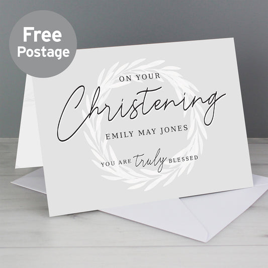 Personalised 'Truly Blessed' Christening Card from Heartfelt Gifts