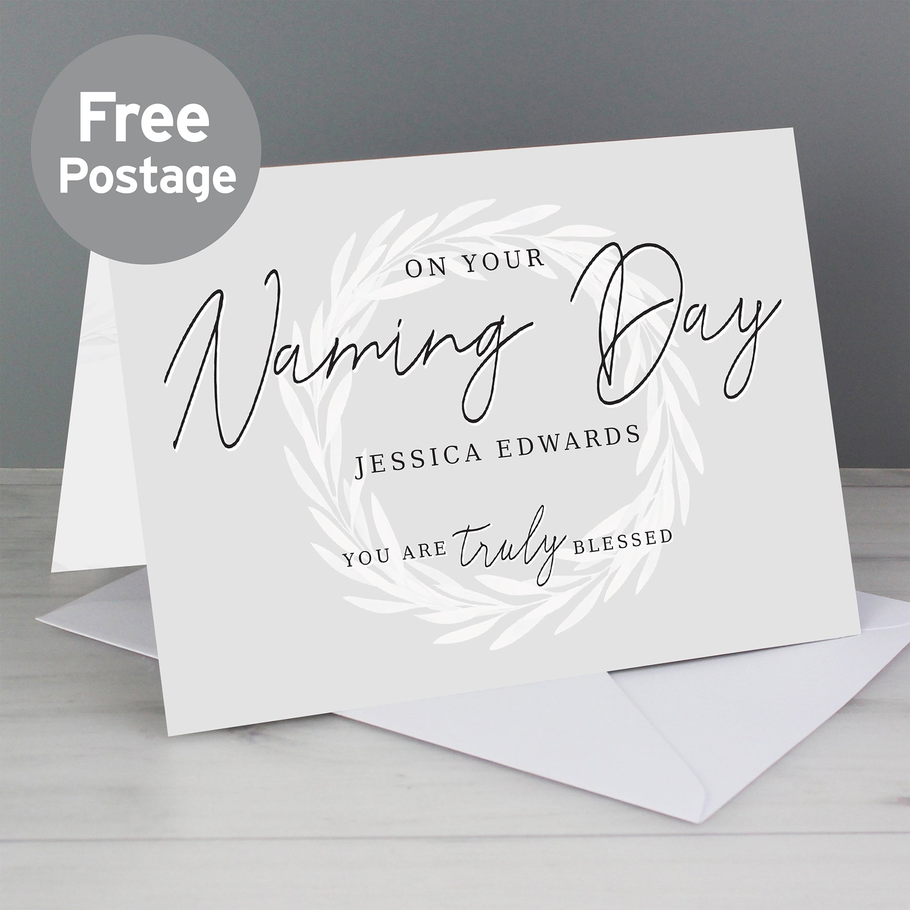 Personalised Truly Blessed Naming Day Card from Heartfelt Gifts