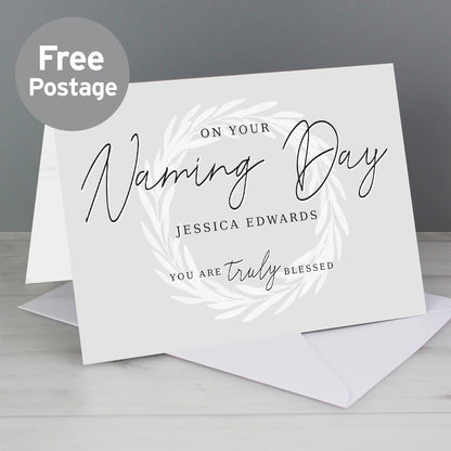 Personalised Truly Blessed Naming Day Card from Heartfelt Gifts