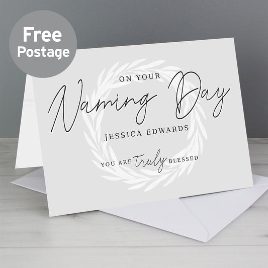 Personalised Truly Blessed Naming Day Card from Heartfelt Gifts