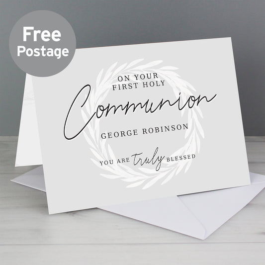 Personalised Truly Blessed First Holy Communion Card from Heartfelt Gifts