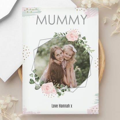 Personalised Floral Abstract Photo Upload Card from Heartfelt Gifts