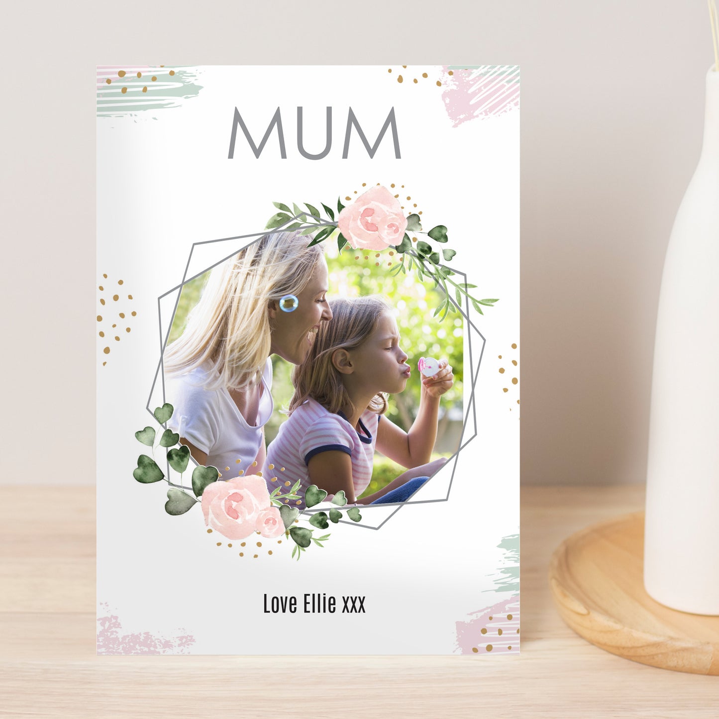Personalised Floral Abstract Photo Upload Card - image 2