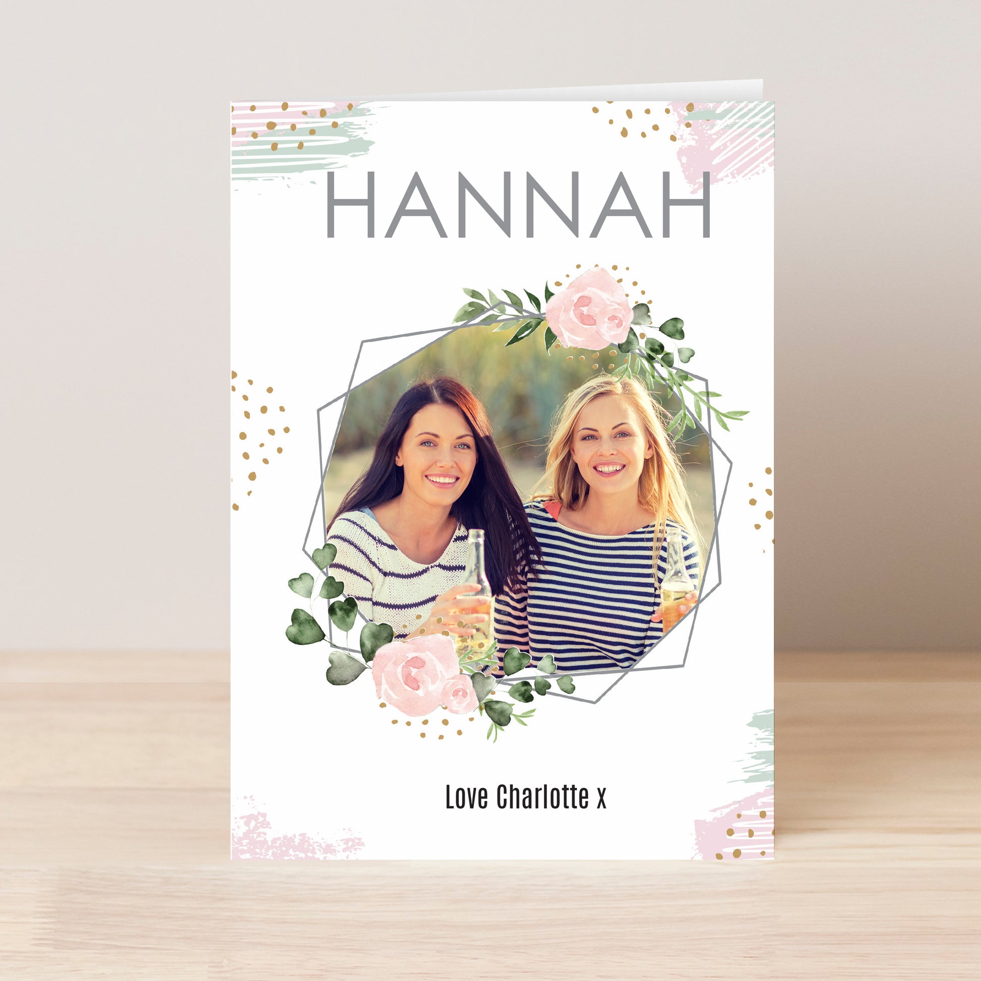 Personalised Floral Abstract Photo Upload Card - image 3