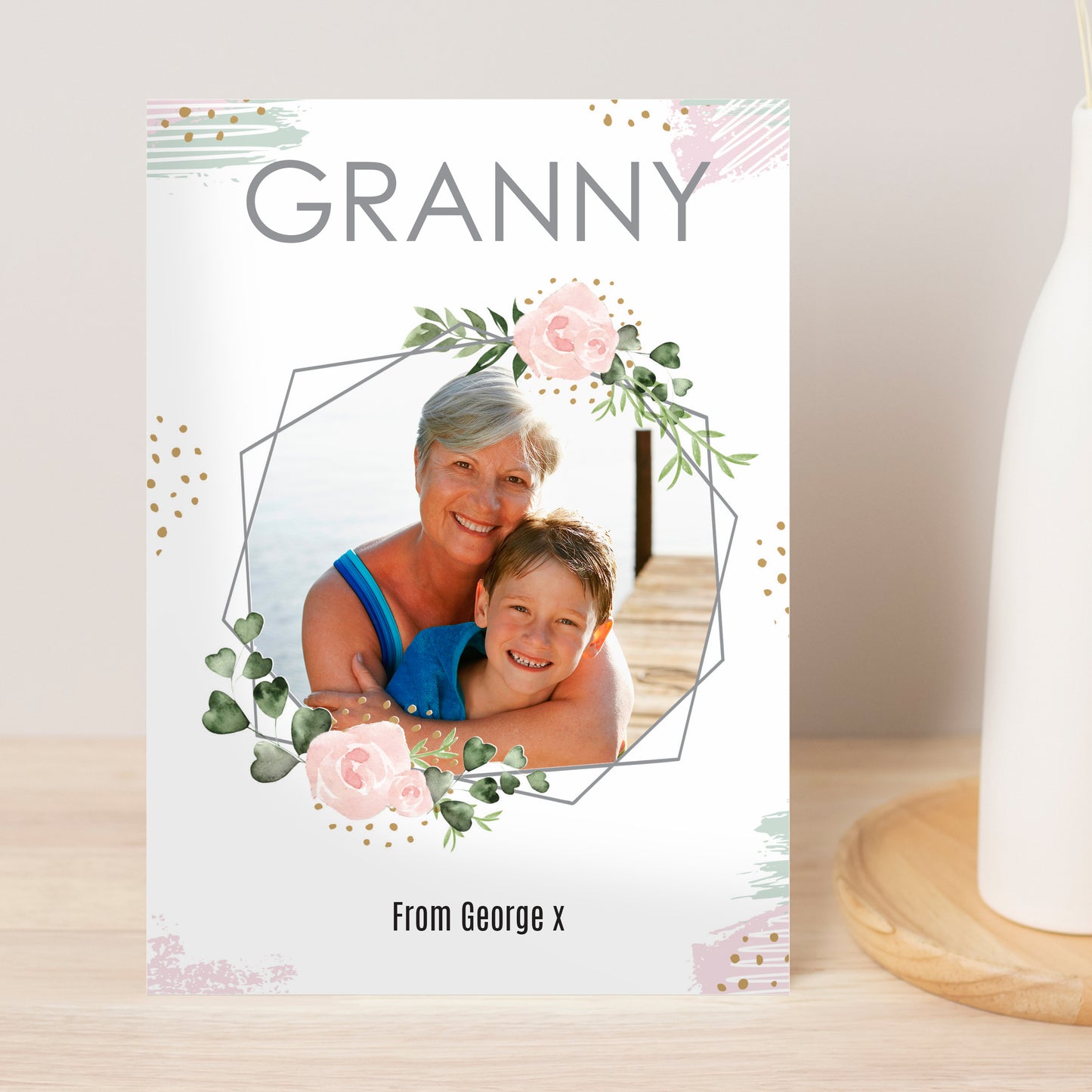 Personalised Floral Abstract Photo Upload Card - image 6