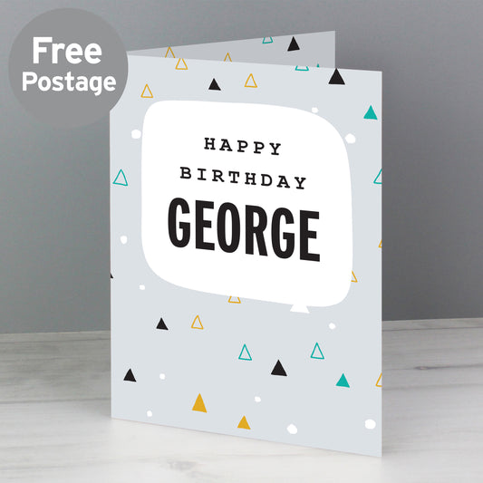 Personalised Geo Birthday Card from Heartfelt Gifts