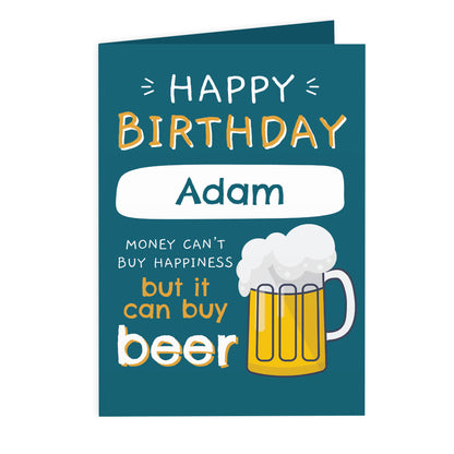 Personalised Happy Birthday Beer Card - image 2