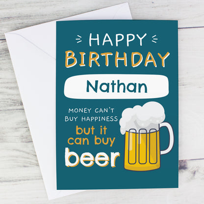 Personalised Happy Birthday Beer Card - image 4