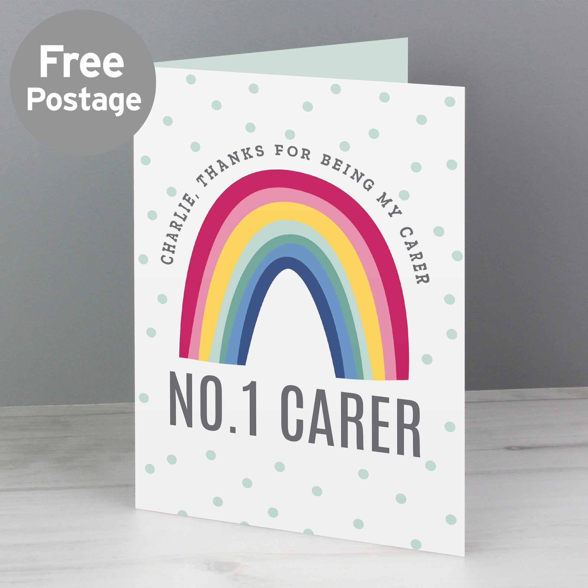 Personalised Rainbow Card from Heartfelt Gifts