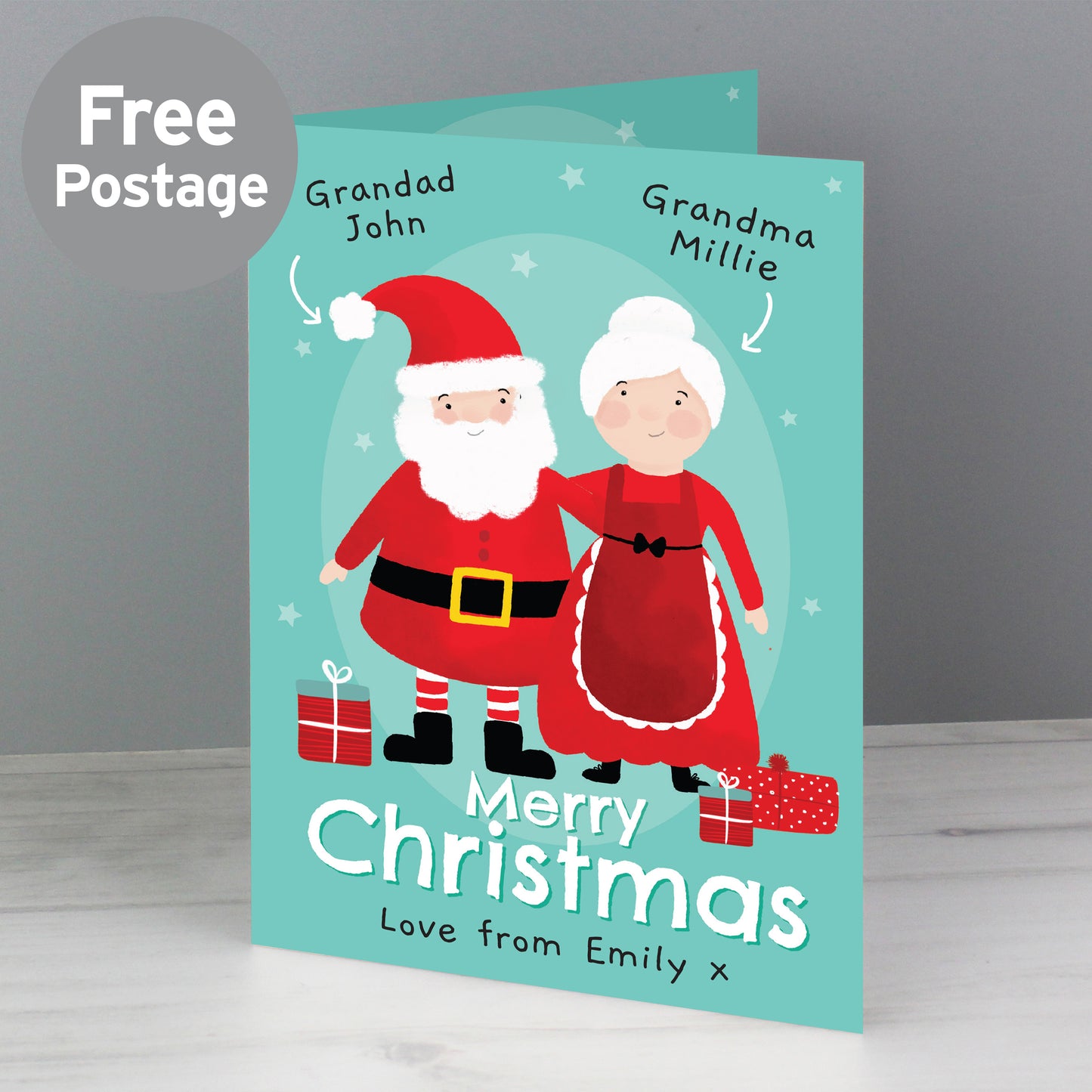 Personalised Mr & Mrs Claus Card from Heartfelt Gifts
