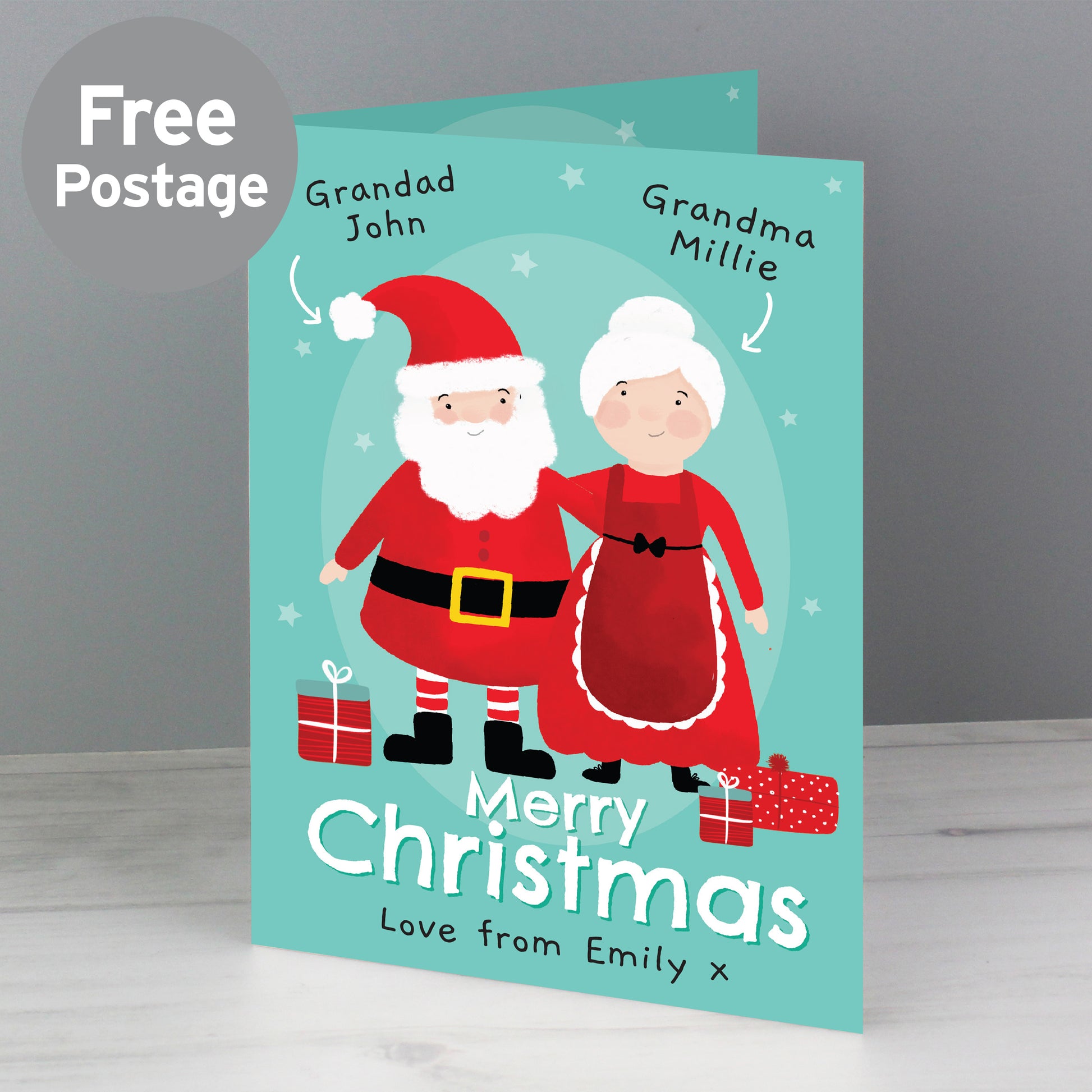 Personalised Mr & Mrs Claus Card from Heartfelt Gifts