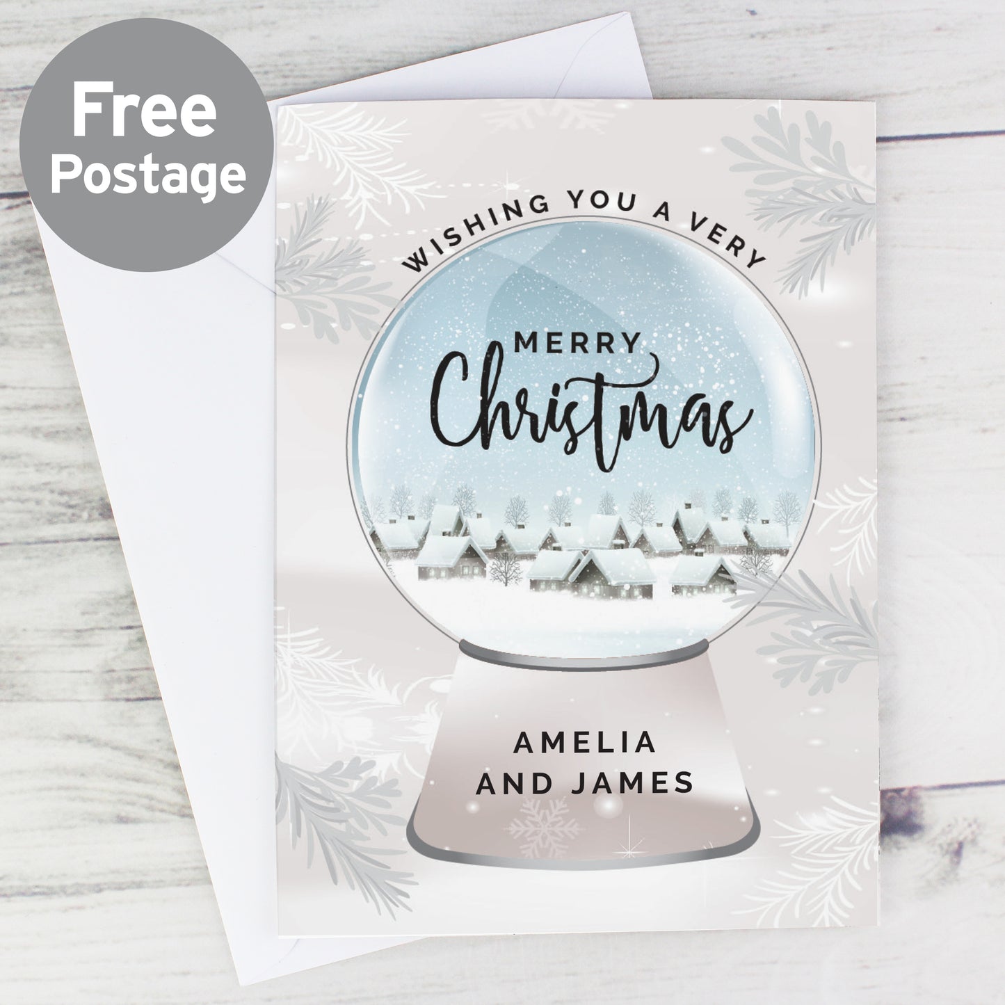 Personalised Christmas Snow Globe Card from Heartfelt Gifts