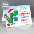 Personalised Dinosaur 'Have a Roarsome Christmas' Card from Heartfelt Gifts