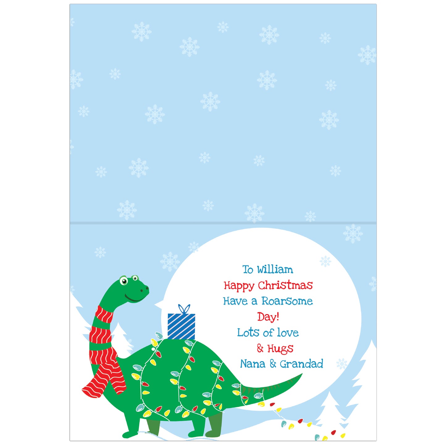 Personalised Dinosaur 'Have a Roarsome Christmas' Card - image 3
