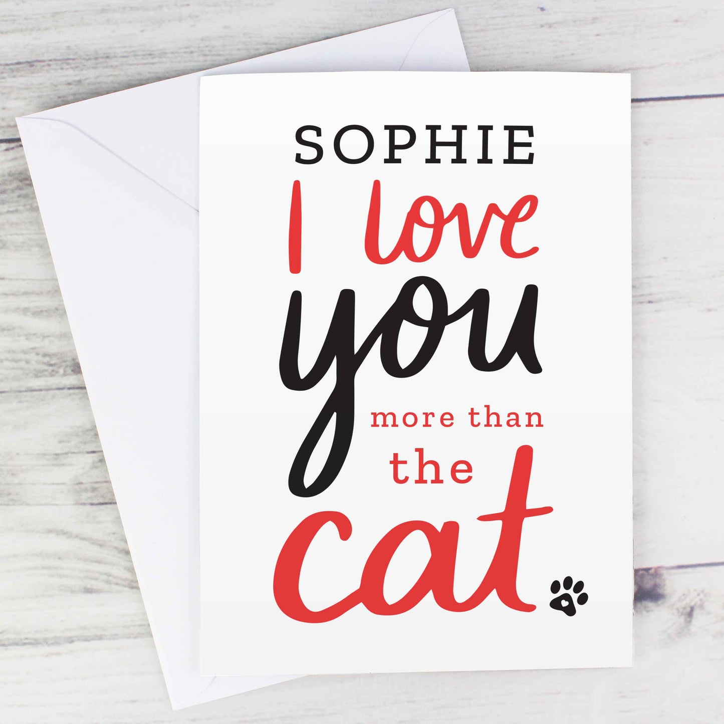 Personalised I love You More than the Cat Card - image 5