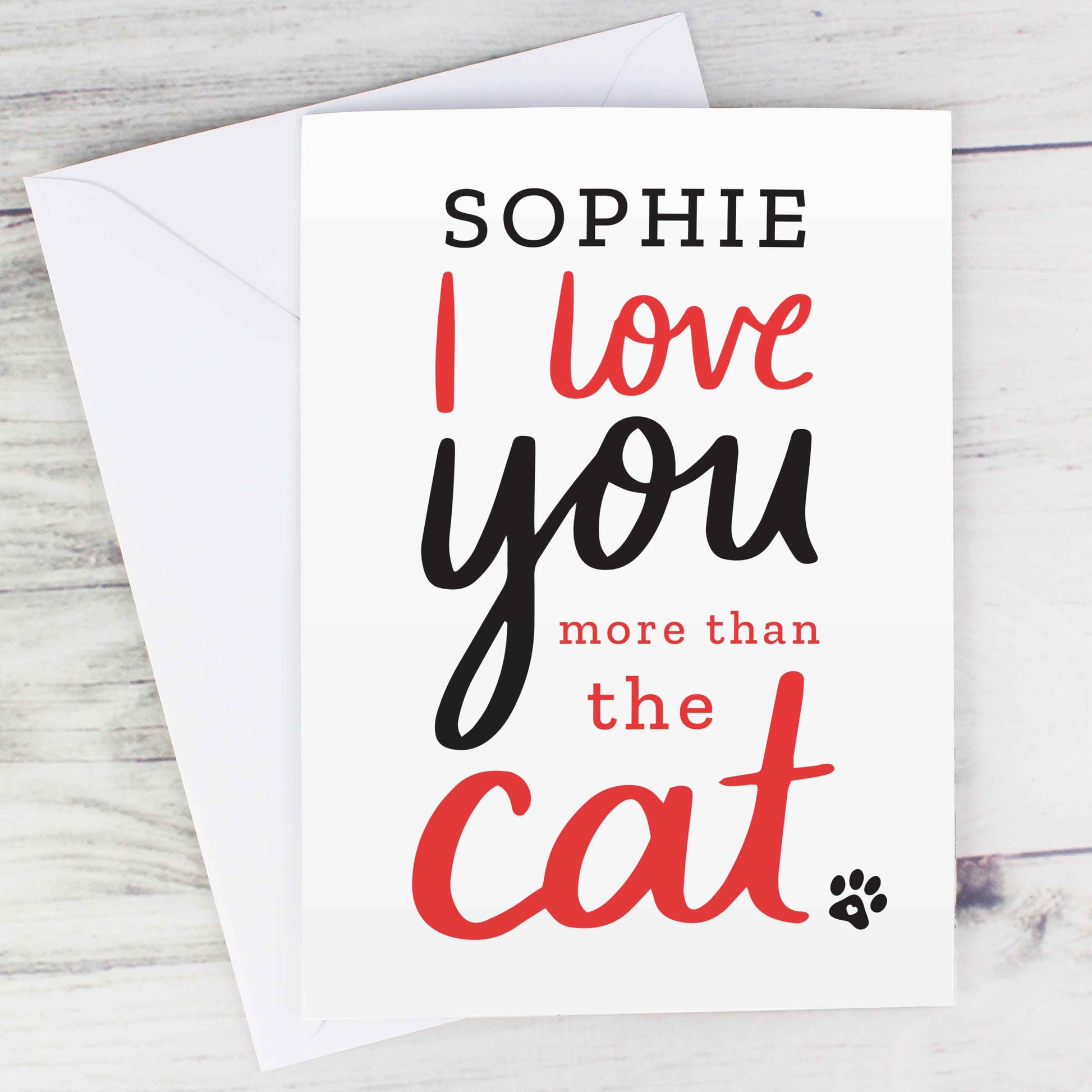 Personalised I love You More than the Cat Card - image 5