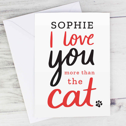 Personalised I love You More than the Cat Card - image 5
